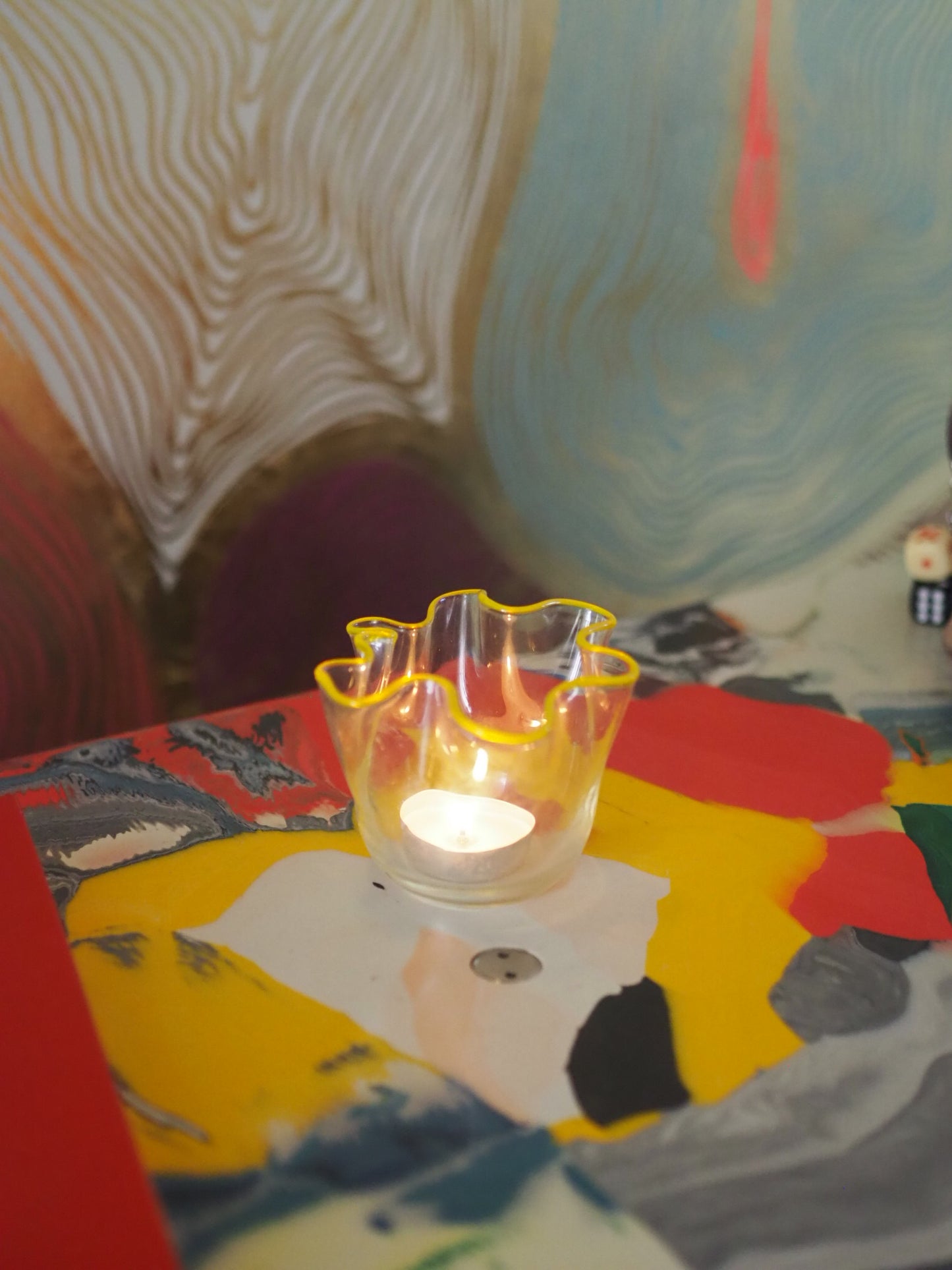 TEA LIGHT HOLDER - NAPKIN GLASS