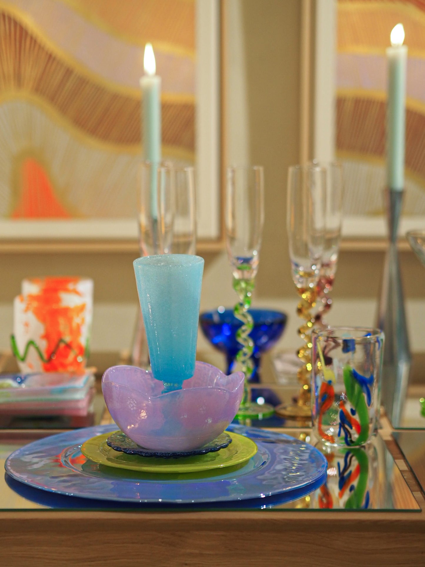 GLASS BOWL - ITALIAN YALOS IRIDESCENT