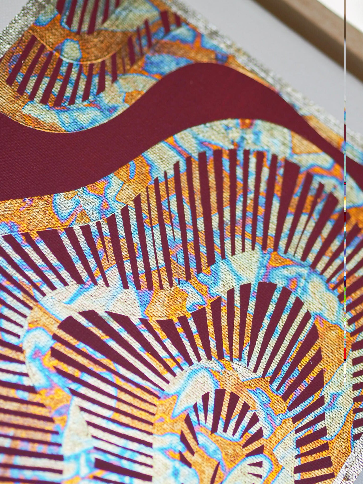 HYPERSPACE - FLAMED GOLD / WINE (24w x 30h cm)
