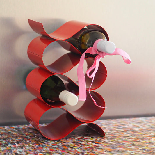 WINE RACK - RED METAL