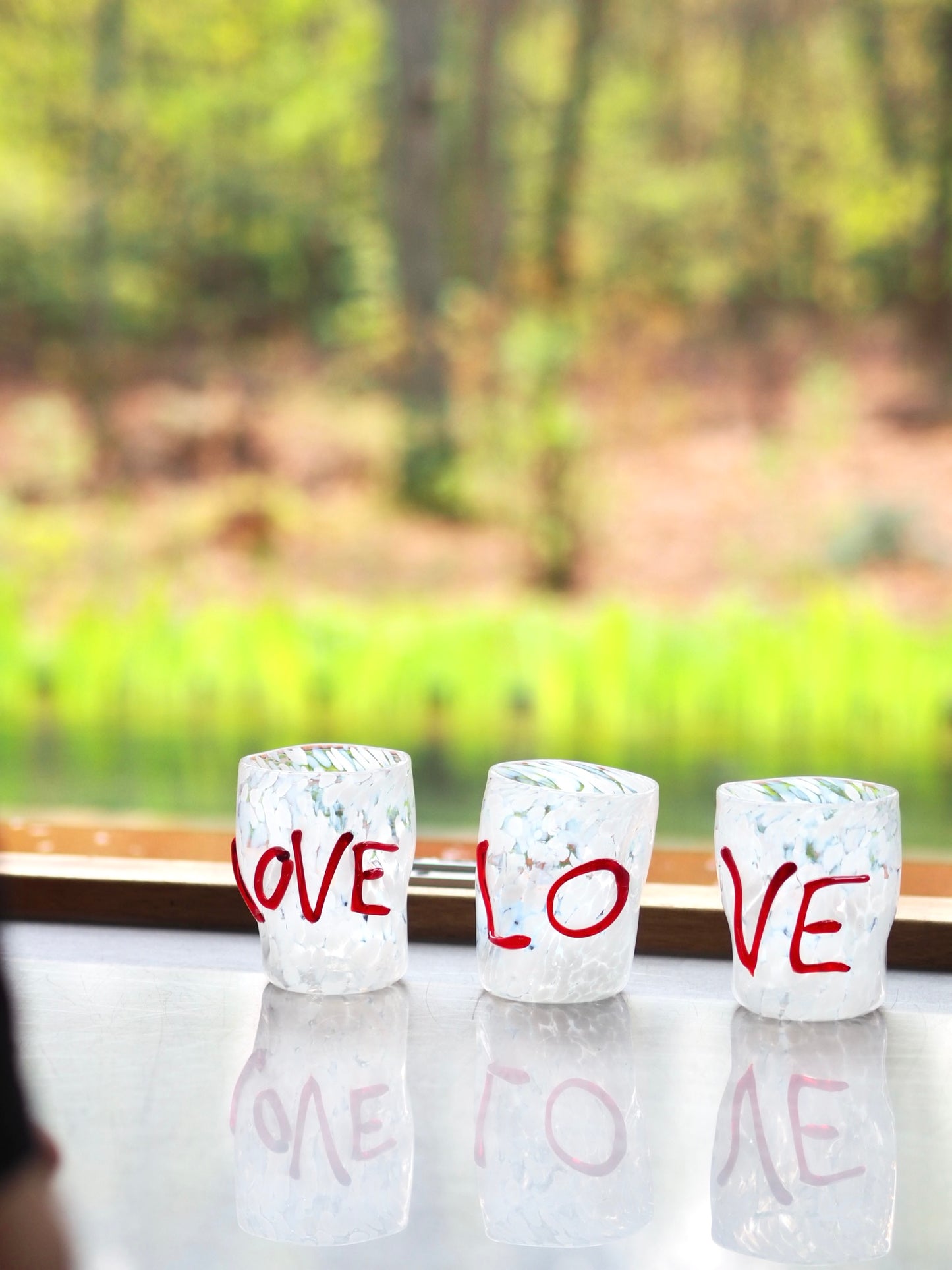LOVE WATER GLASS - ITALIAN MOUTH BLOWN 3D