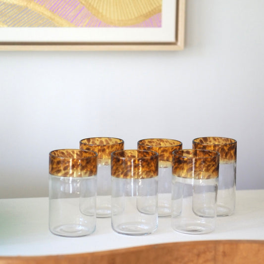 TORTOISE GLASSES - SET OF 6