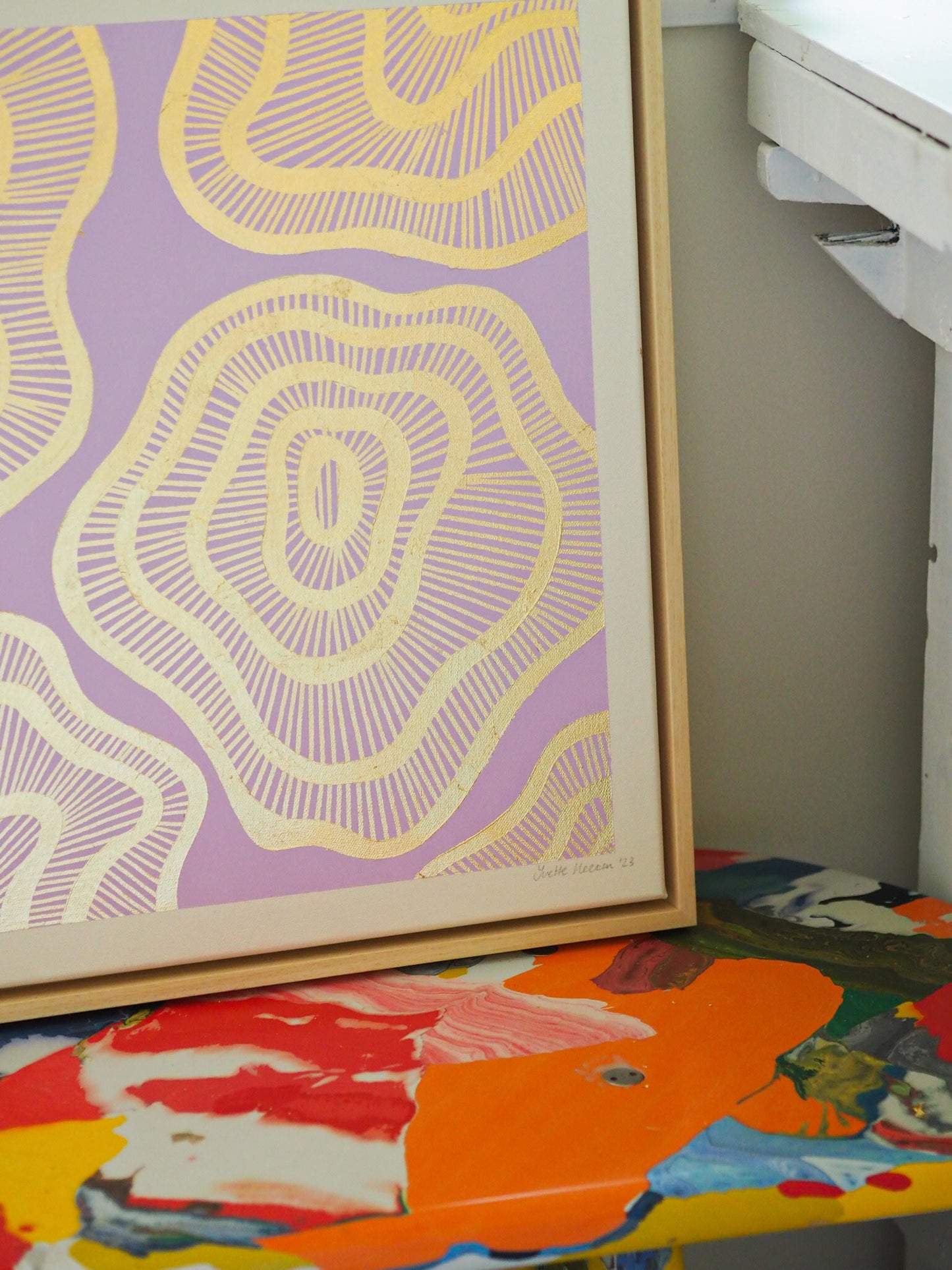 HYPERSPACE - LILAC / GOLD (40w x 50h cm)