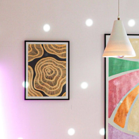 HYPERSPACE - BLACK / GOLD - ONE OFF (30w x 40h cm)