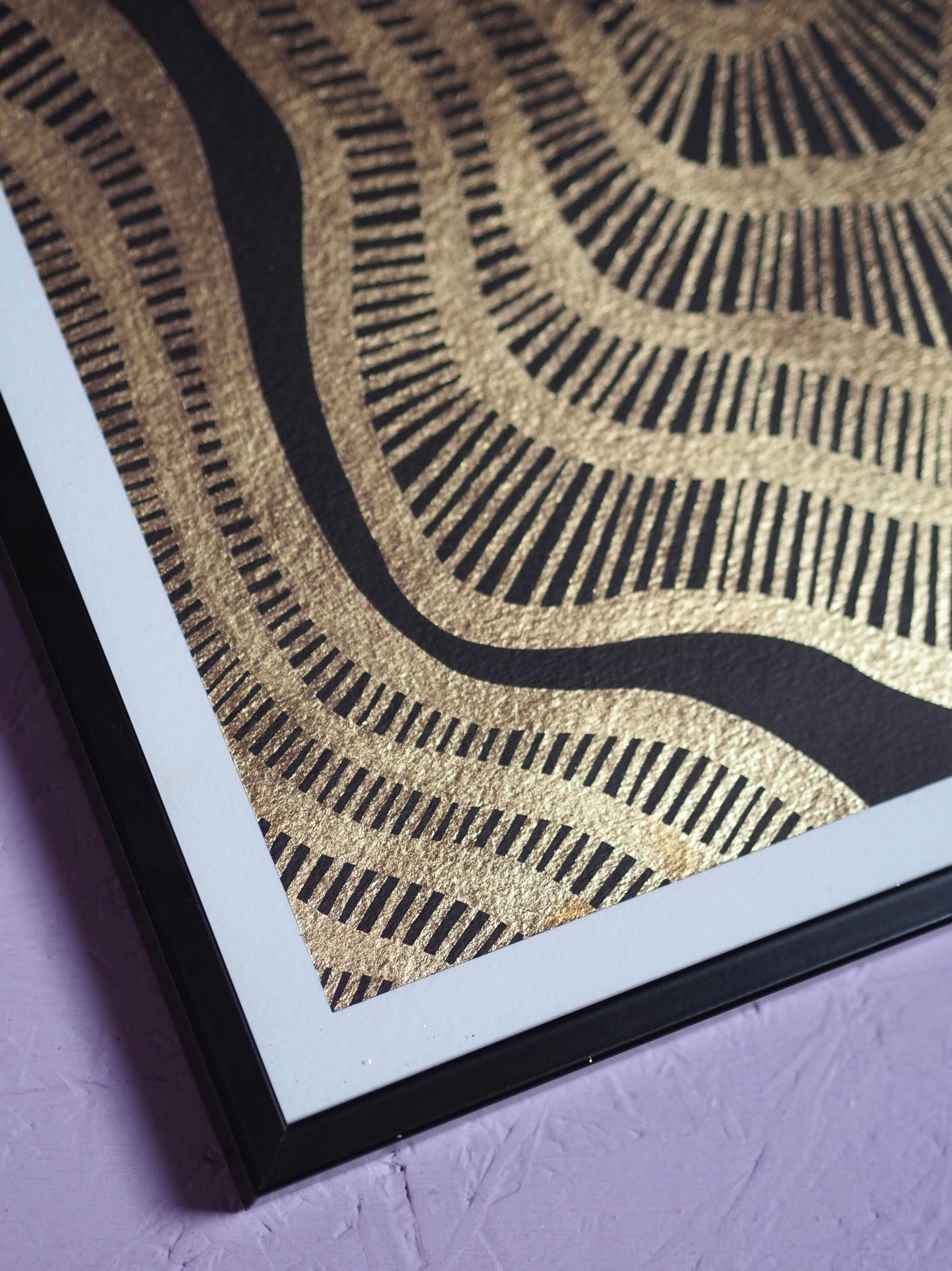 HYPERSPACE - BLACK / GOLD - ONE OFF (30w x 40h cm)