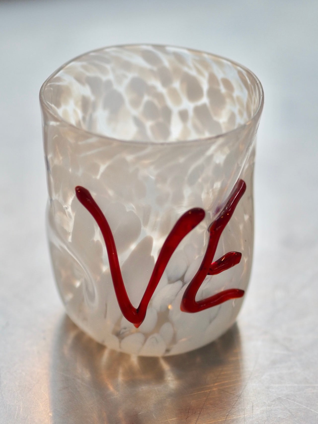 LOVE WATER GLASS - ITALIAN MOUTH BLOWN 3D