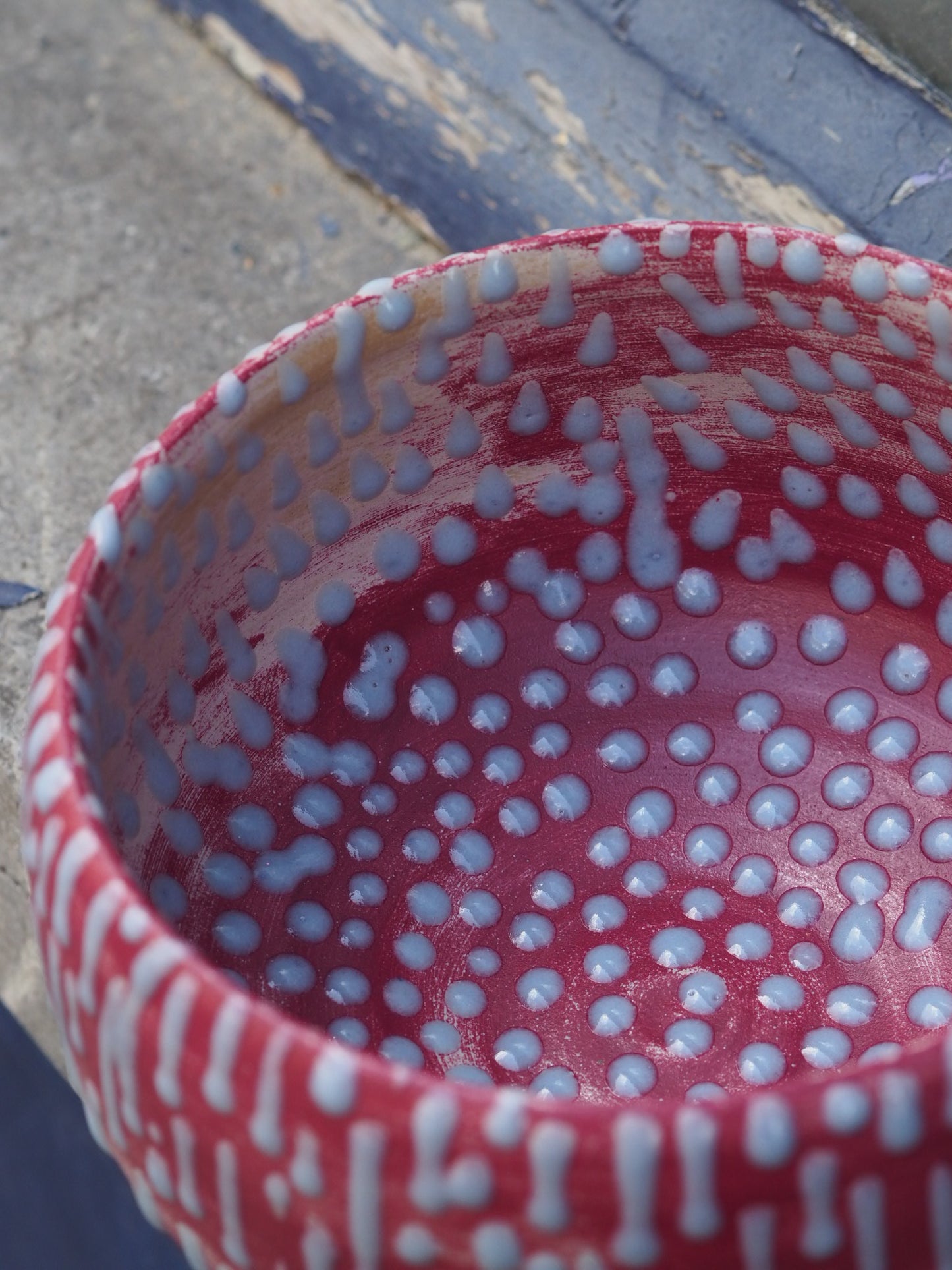 HAND THROWN POT- DRIPPY