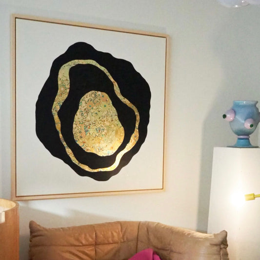 ANOTHER PLANET - FLAMED GOLD (120w x 120h cm)