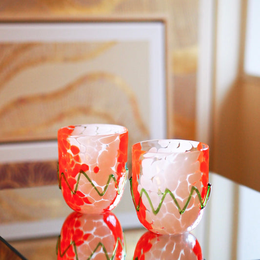 WATER GLASS - ITALIAN MOUTH BLOWN 3D