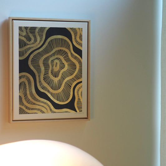 HYPERSPACE - BLACK/GOLD (40w x 50h cm)