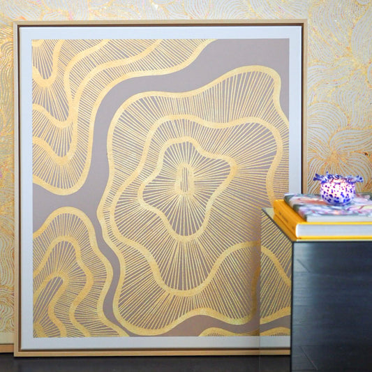 HYPERSPACE - TAUPE / GOLD (70w x 80h cm)