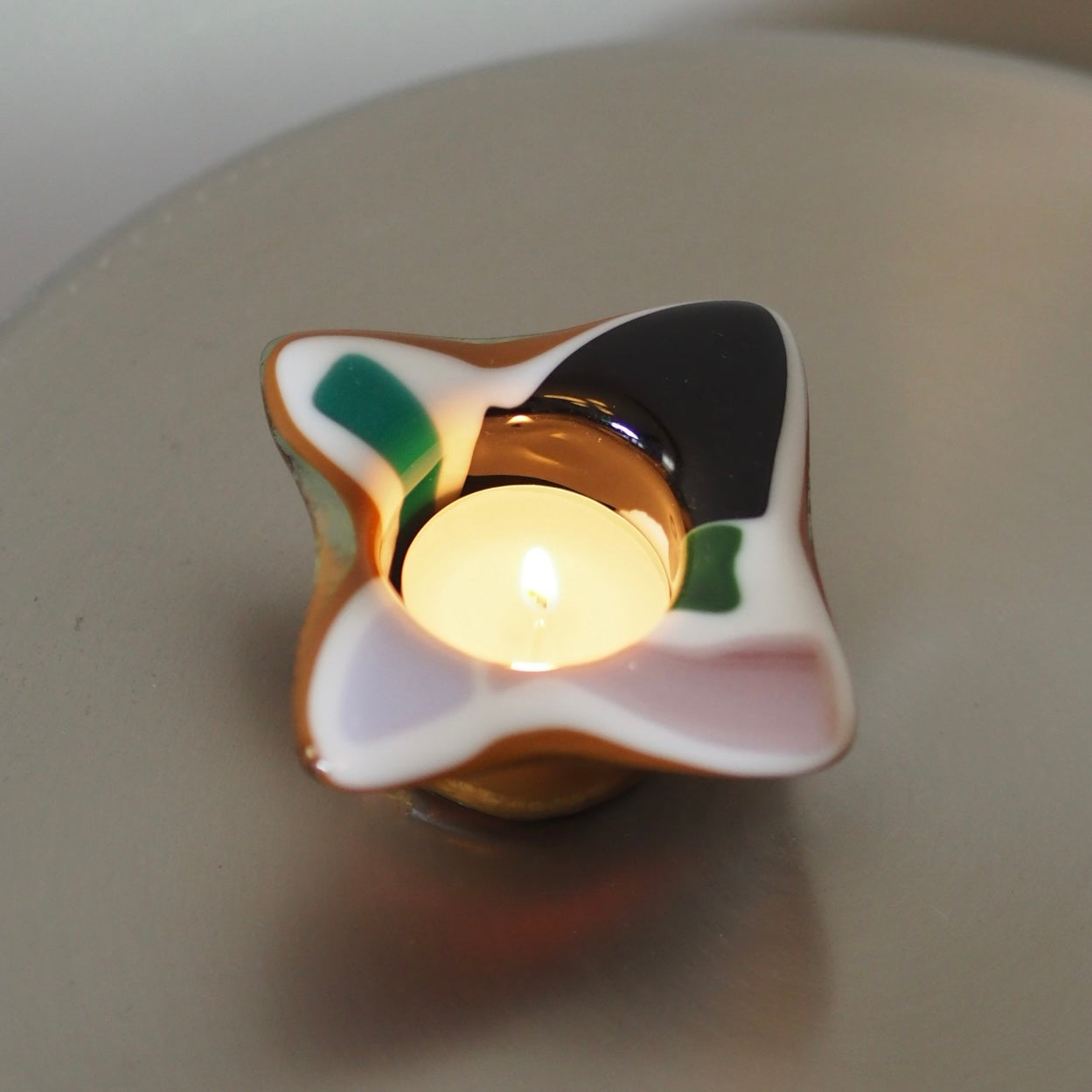 TEA LIGHT HOLDER - FUSION GLASS #2