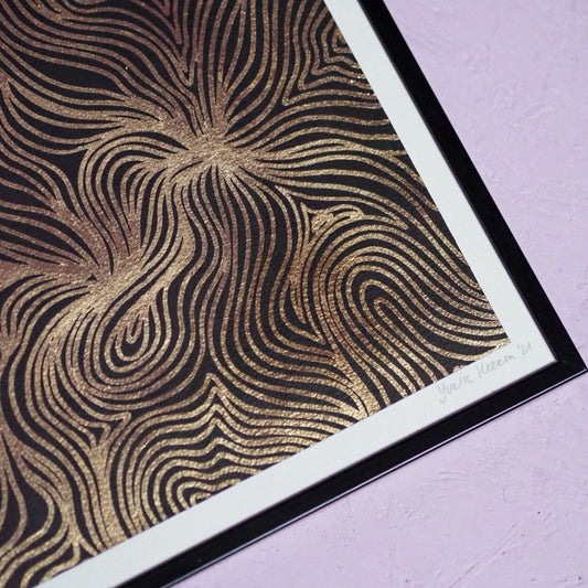 YOU ARE GOLDEN - BLACK / GOLD - ONE OFF (30x40cm)